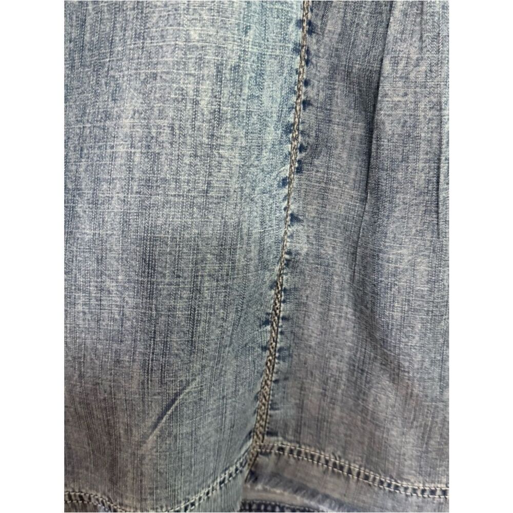ANTHROPOLOGIE Pilcro Denim Pintuck Henley Blouse - Picture 7 of 14